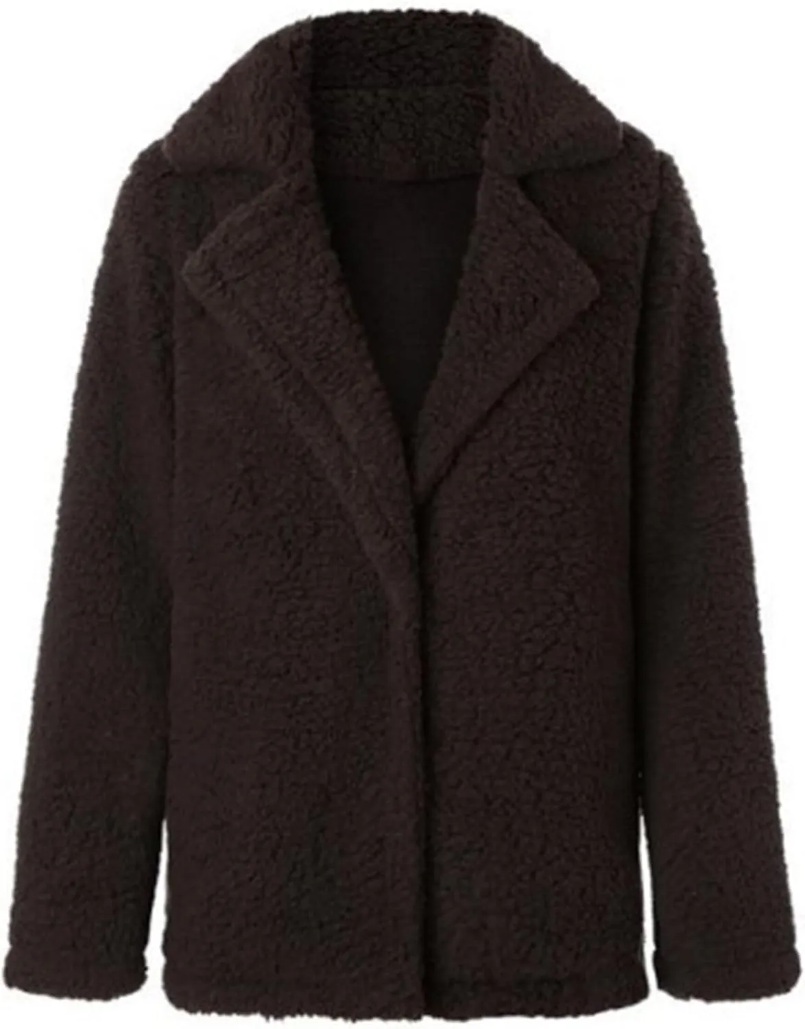Womens Faux Fur Coat Outerwear Winter Comfortable Stylish Jacket with Pockets