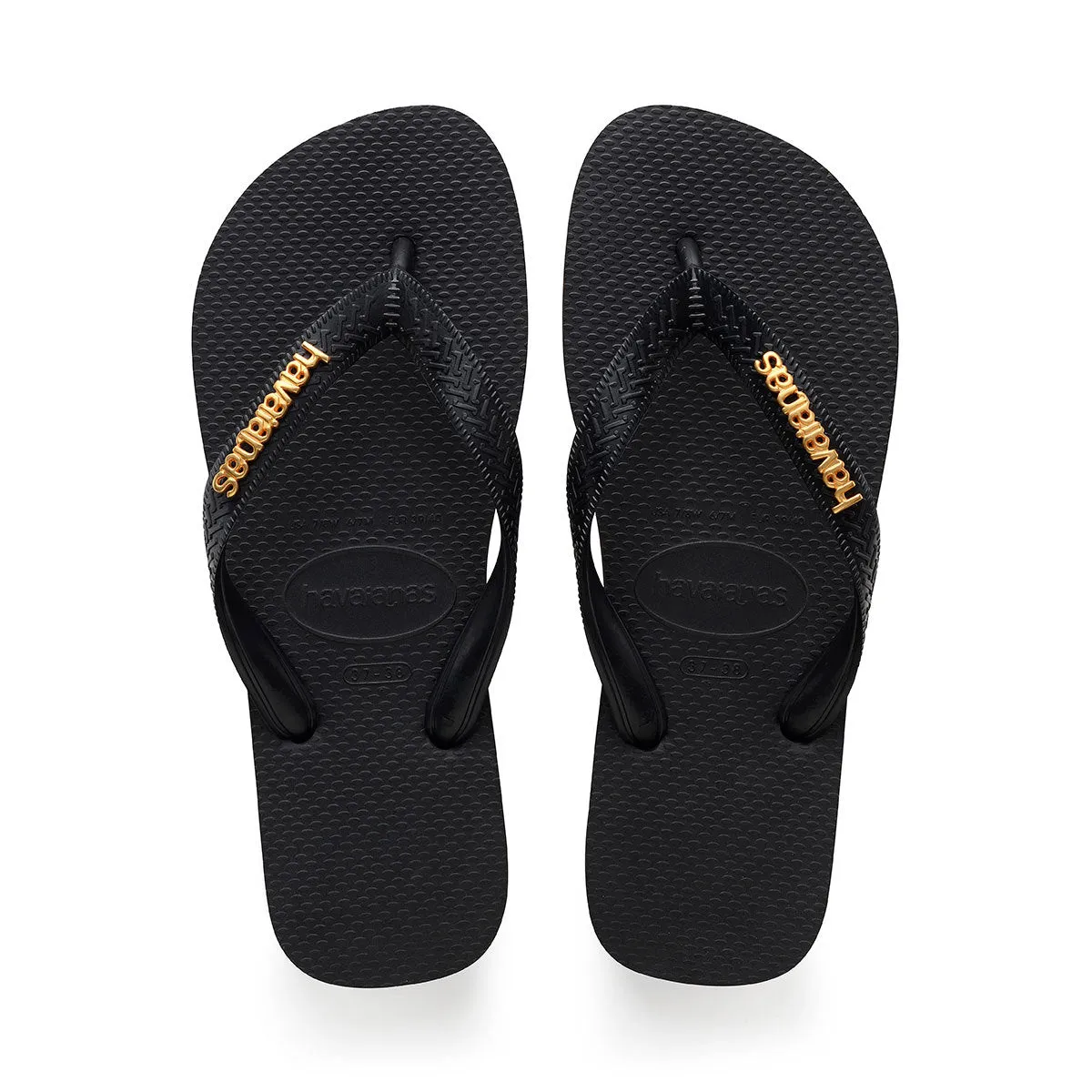 WOMEN'S TOP LOGO METALLIC FLIP FLOPS